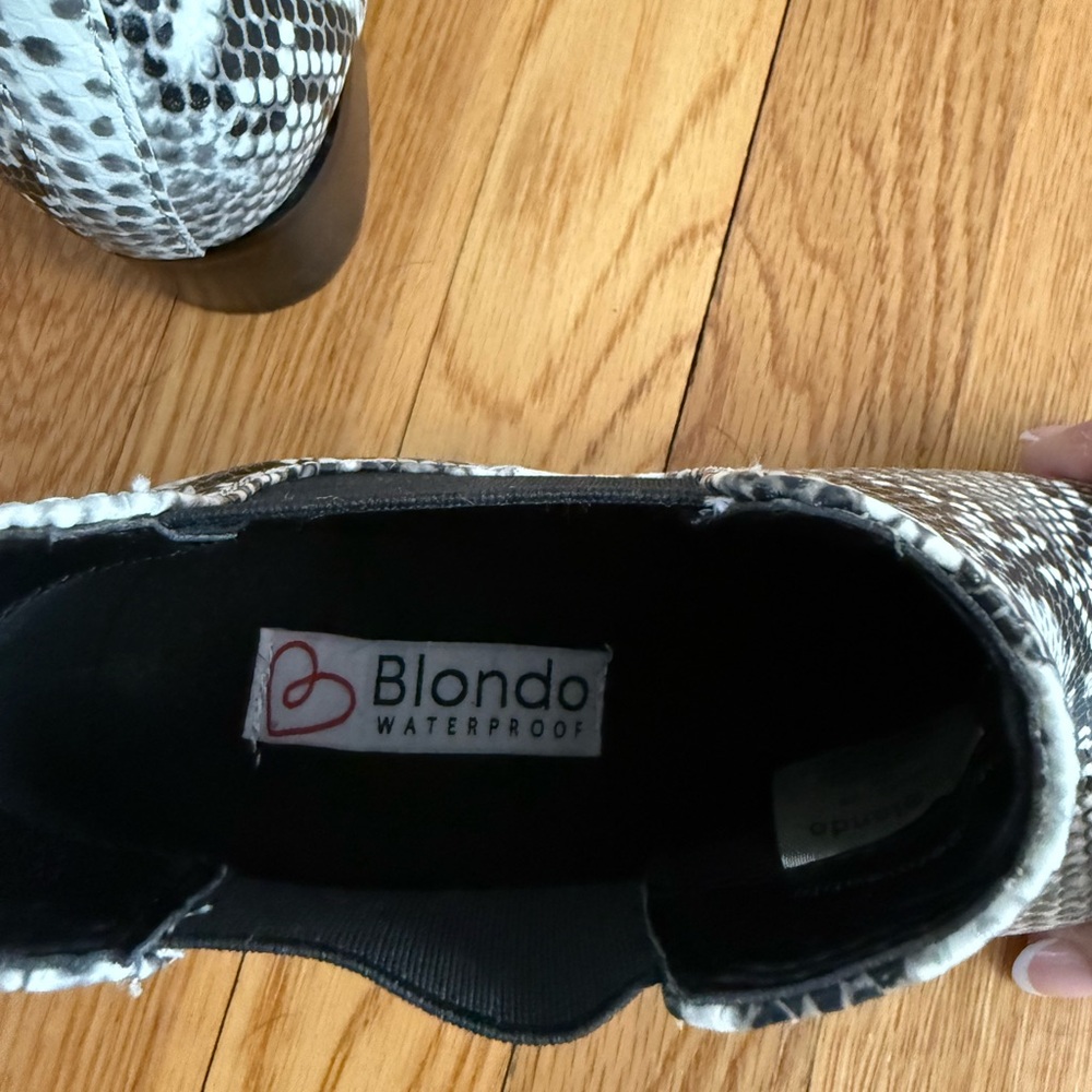 Blondo Emelia Bootie Black White Snakeskin - Picture 7 of 7